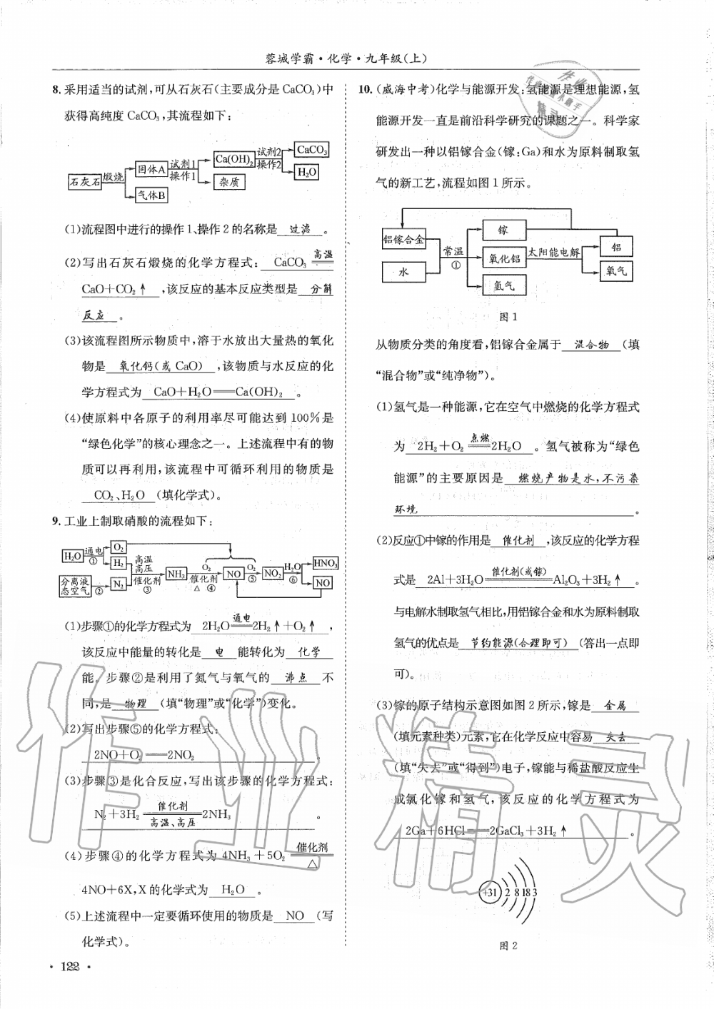 2019年蓉城學(xué)霸九年級化學(xué)上冊人教版 第122頁