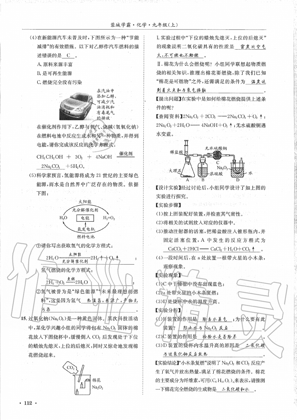 2019年蓉城學(xué)霸九年級化學(xué)上冊人教版 第112頁