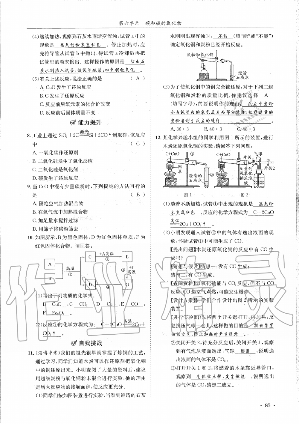 2019年蓉城學(xué)霸九年級化學(xué)上冊人教版 第85頁