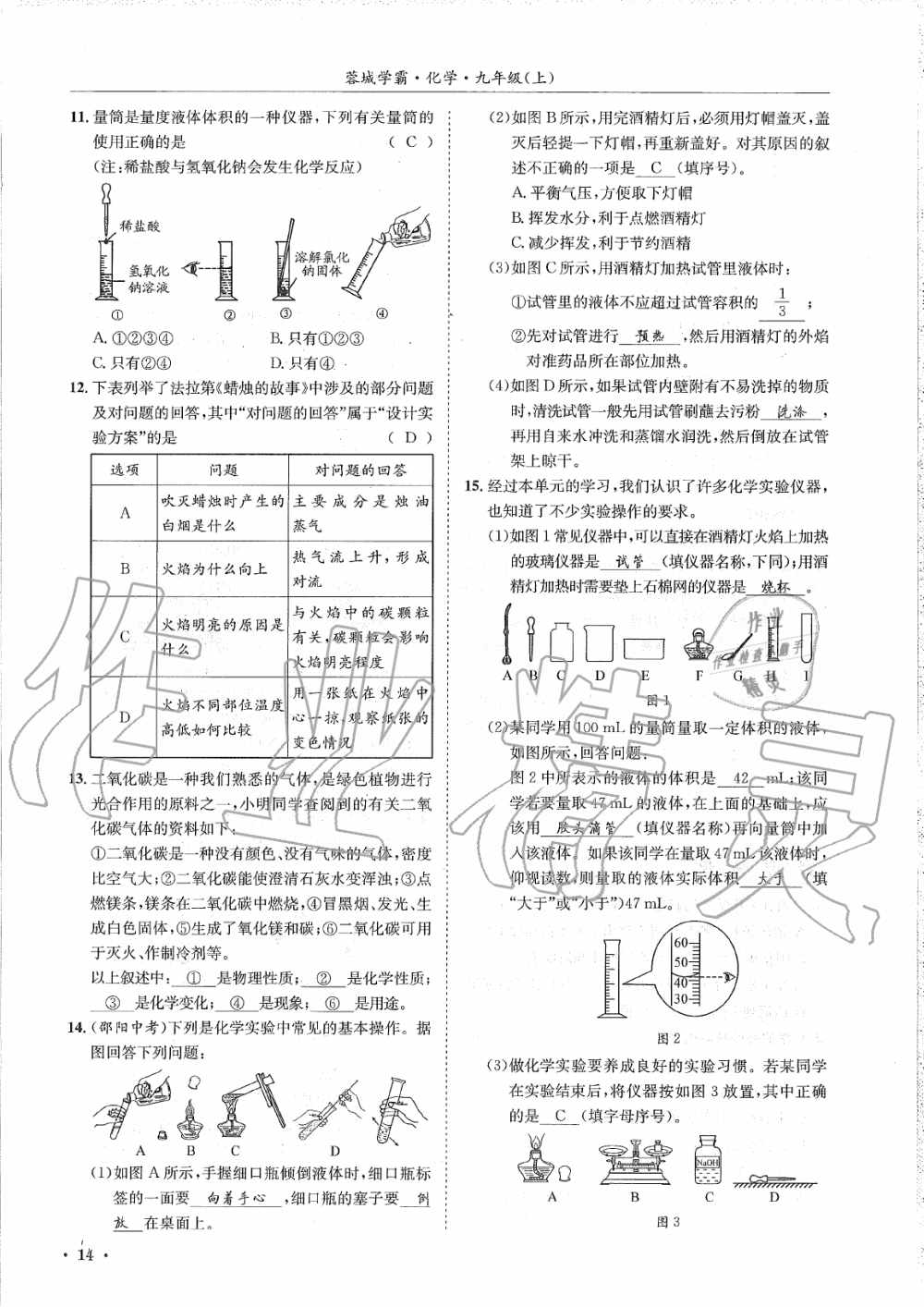 2019年蓉城學(xué)霸九年級化學(xué)上冊人教版 第14頁