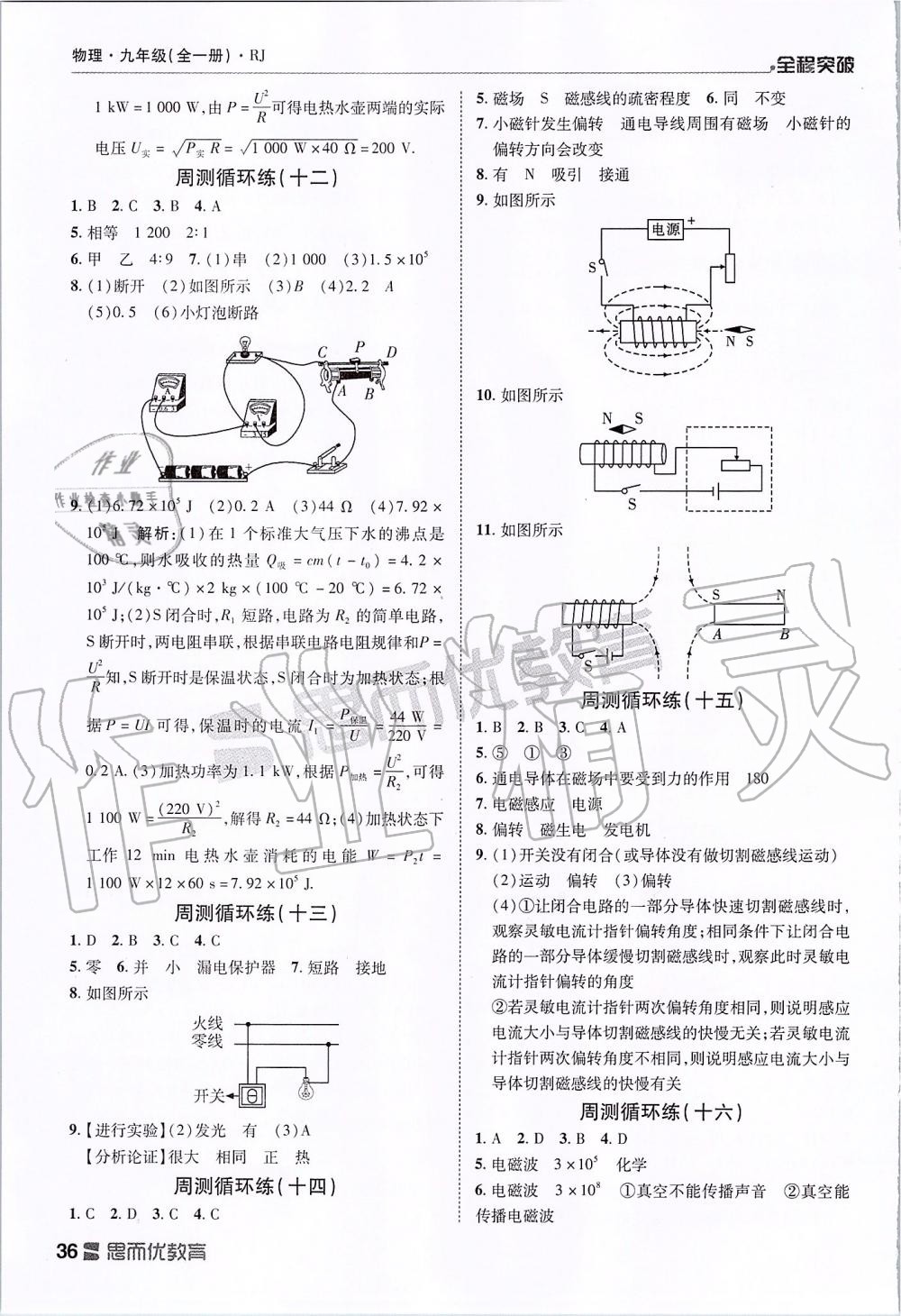 2019年全程突破九年级物理全一册人教版 第36页