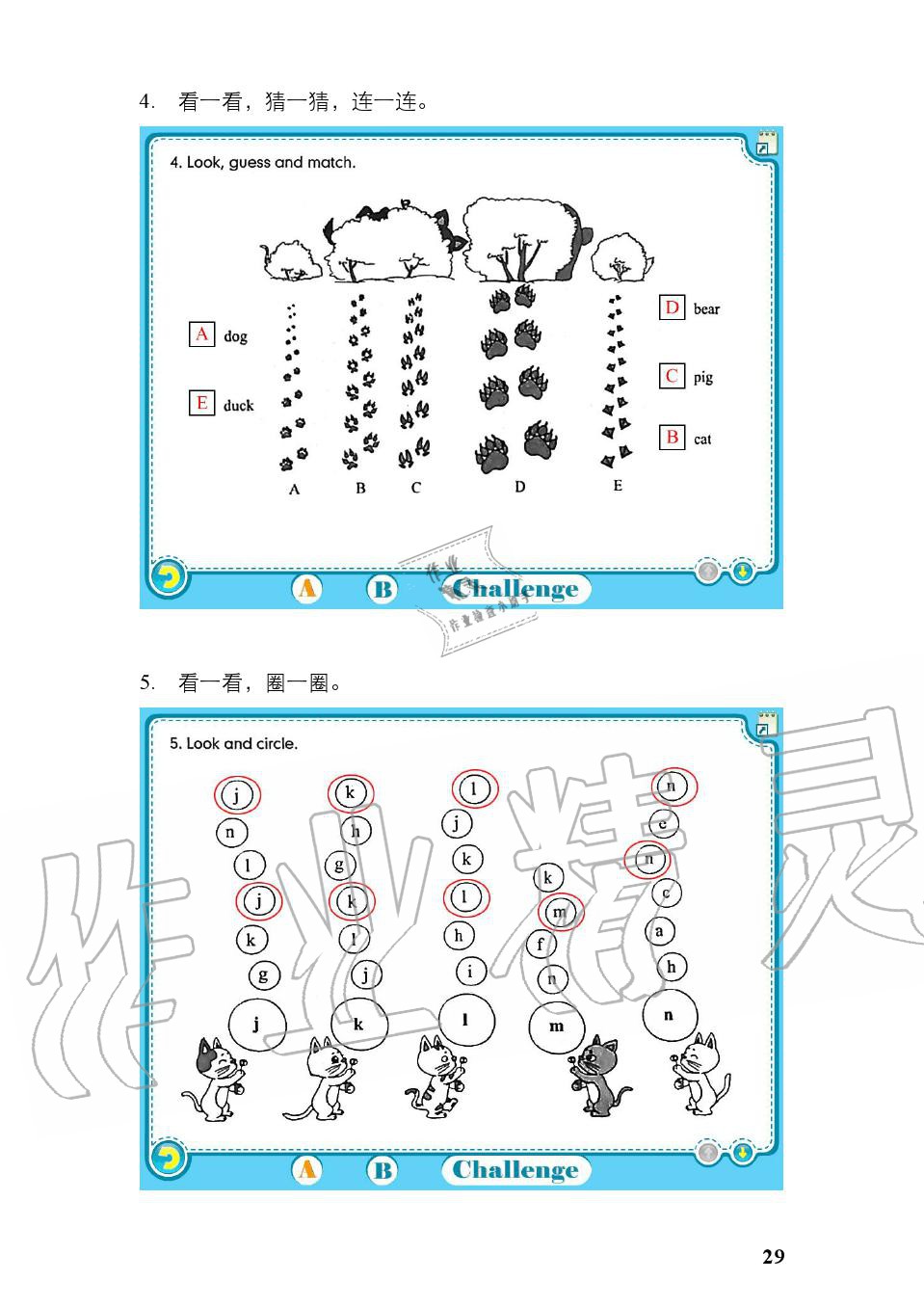 2019年英语活动手册三年级上册人教PEP版 第29页