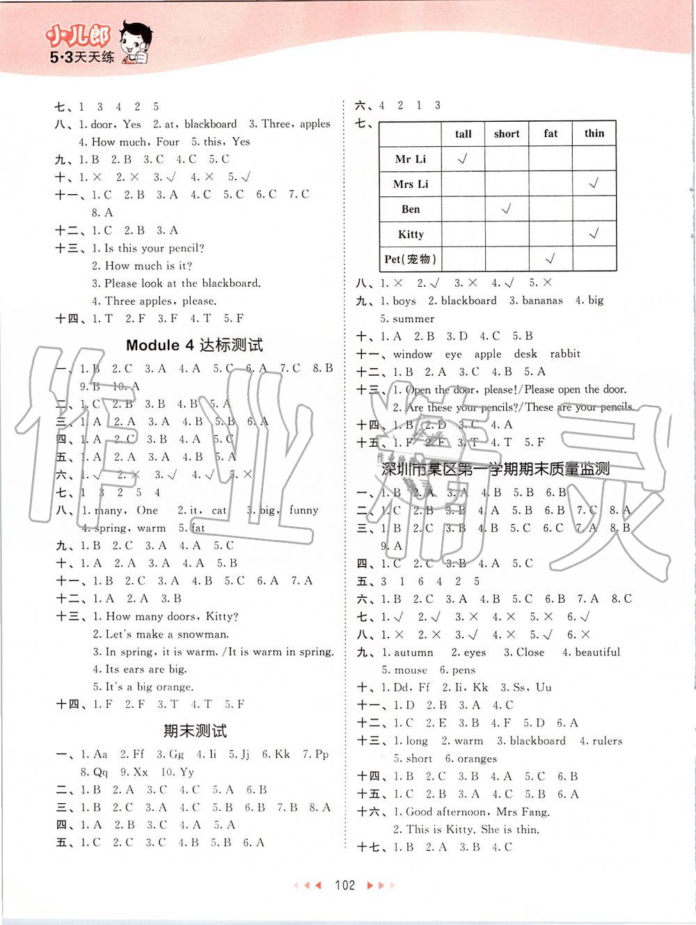 2019年53天天練小學(xué)英語(yǔ)三年級(jí)上冊(cè)滬教牛津版 第10頁(yè)