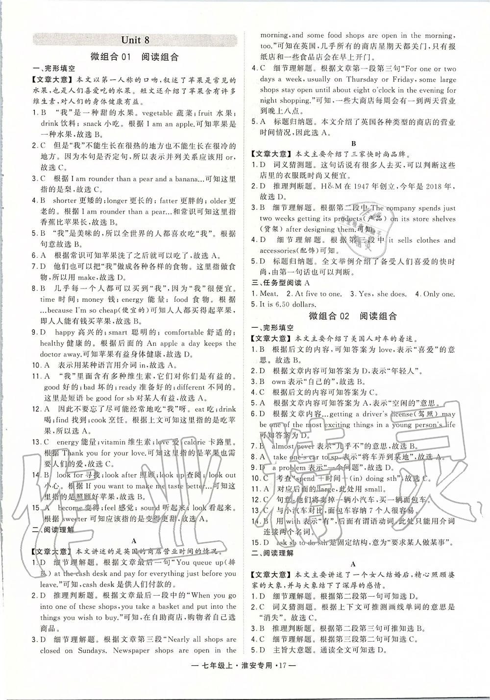 2019年經(jīng)綸學(xué)典學(xué)霸組合訓(xùn)練七年級英語上冊譯林版淮安專用 第17頁