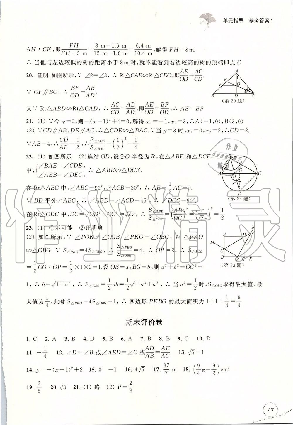 2019年學習指導與評價九年級數(shù)學上冊浙教版 第7頁