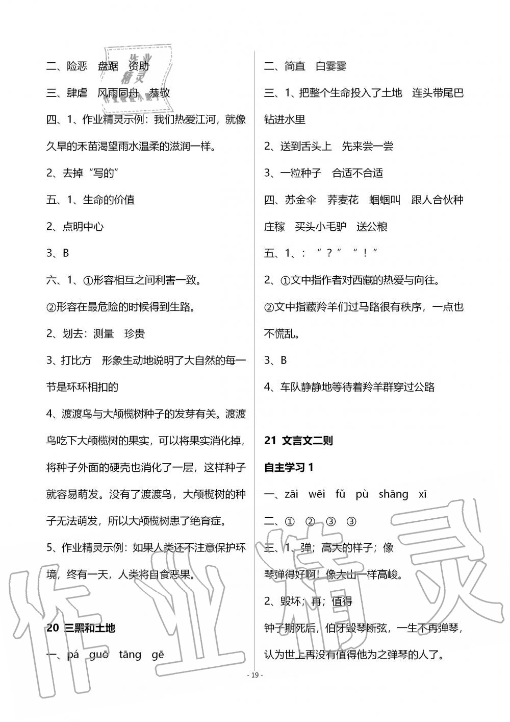 2019年創(chuàng)新課堂學與練六年級語文上冊人教版 第15頁