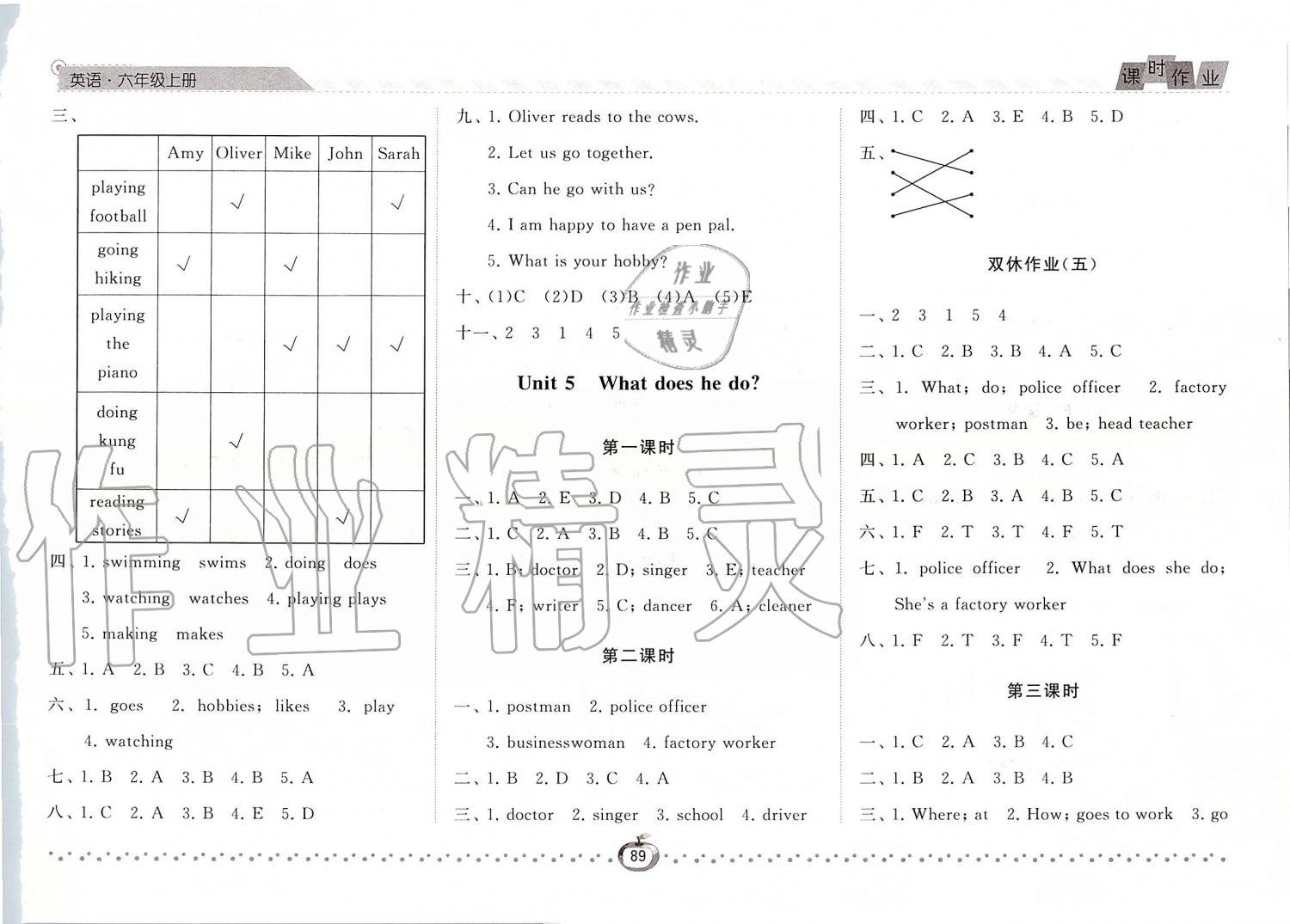 2019年經(jīng)綸學(xué)典課時(shí)作業(yè)六年級(jí)英語(yǔ)上冊(cè)人教版 第6頁(yè)