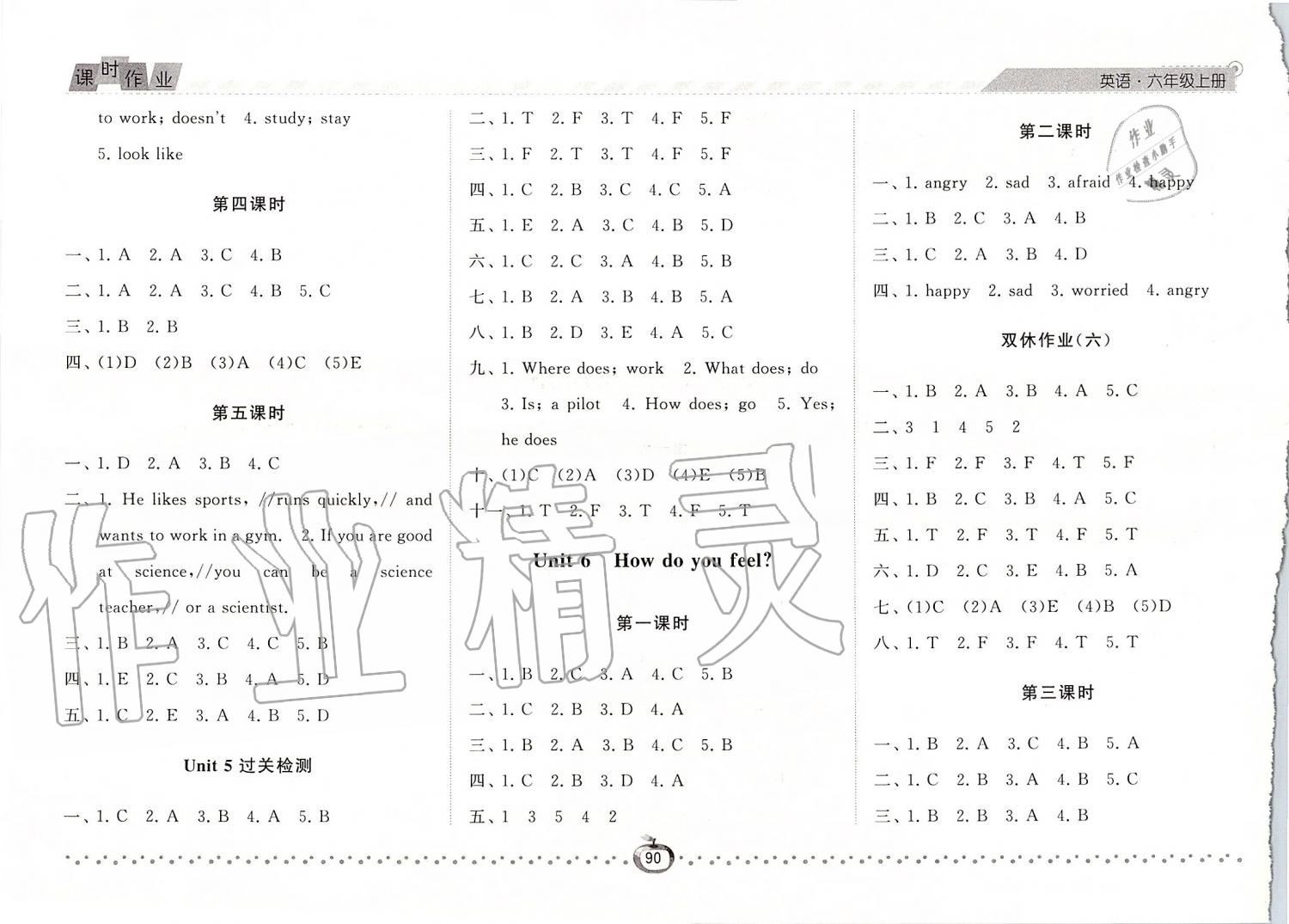 2019年經(jīng)綸學(xué)典課時(shí)作業(yè)六年級(jí)英語(yǔ)上冊(cè)人教版 第7頁(yè)