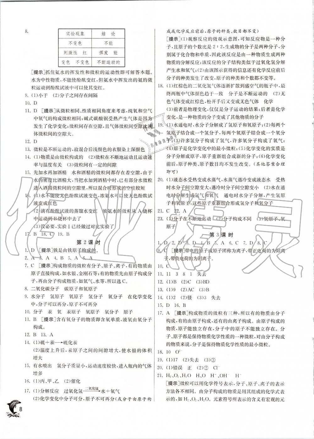 2019年實(shí)驗(yàn)班提優(yōu)訓(xùn)練九年級化學(xué)上冊滬教版 第8頁