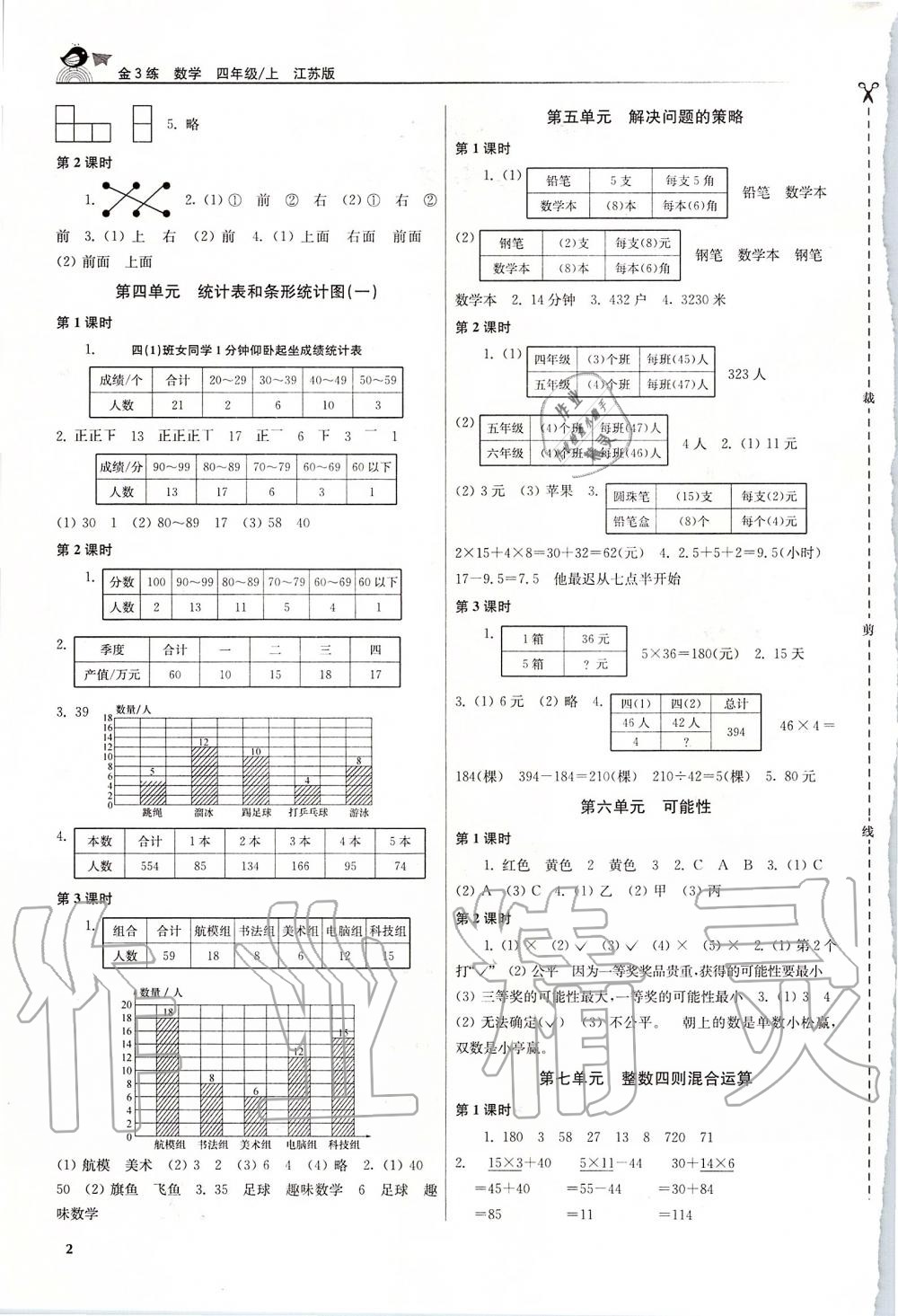 2019年金3练四年级数学上册江苏版 第2页