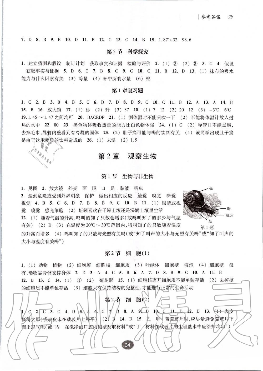 2019年同步练习七年级科学上册浙教版提升版浙江教育出版社 第2页