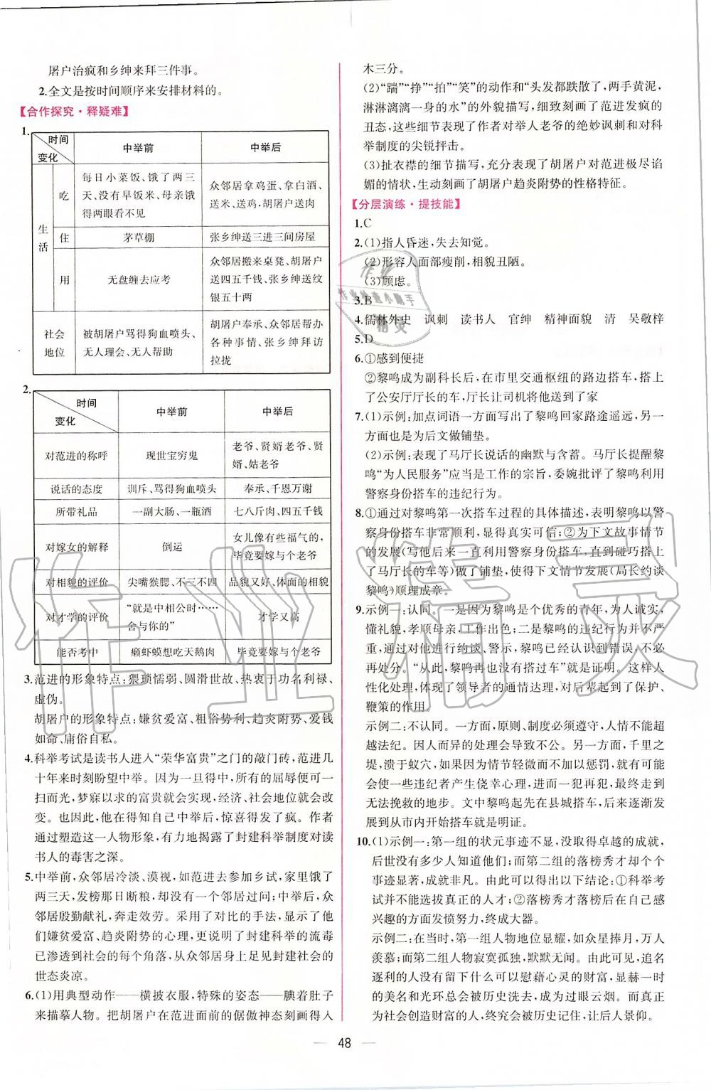 2019年同步学历案课时练九年级语文上册人教版 第16页