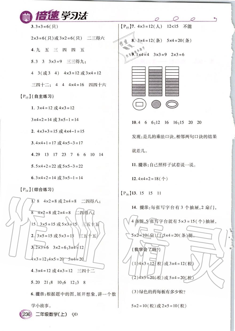 2019年倍速学习法二年级数学上册青岛版五四制 第17页