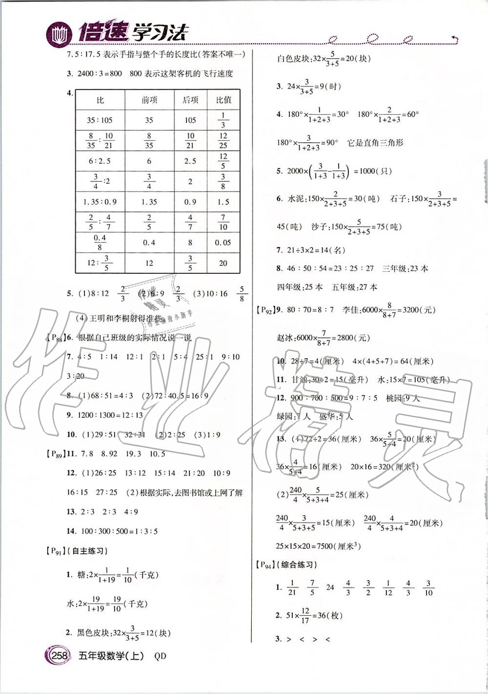 2019年倍速学习法五年级数学上册青岛版五四制 第25页