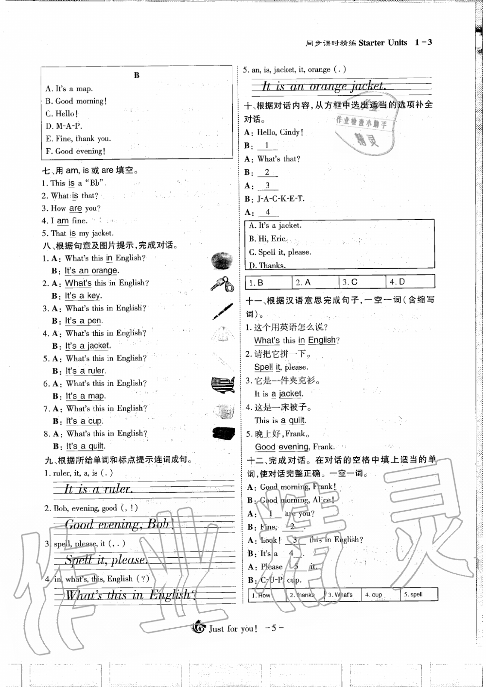 2019年蓉城优课堂给力A加七年级英语上册人教版 第5页