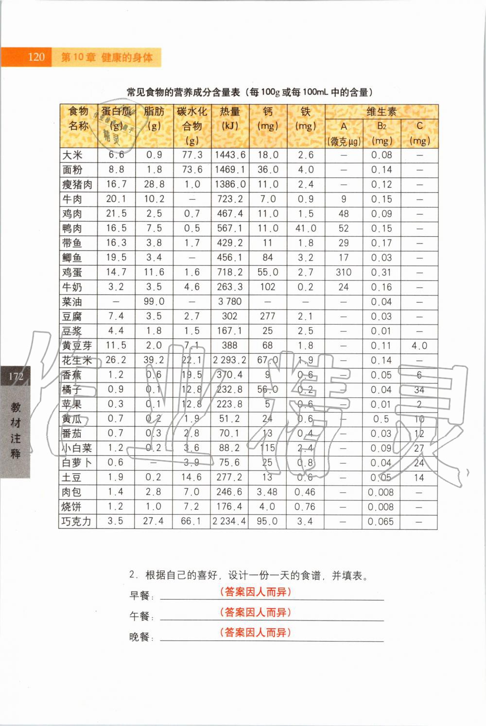 2019年課本七年級科學(xué)上冊滬教版 第120頁