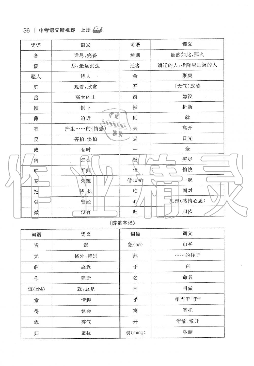 2020年中考语文新视野九年级上册人教版 第56页