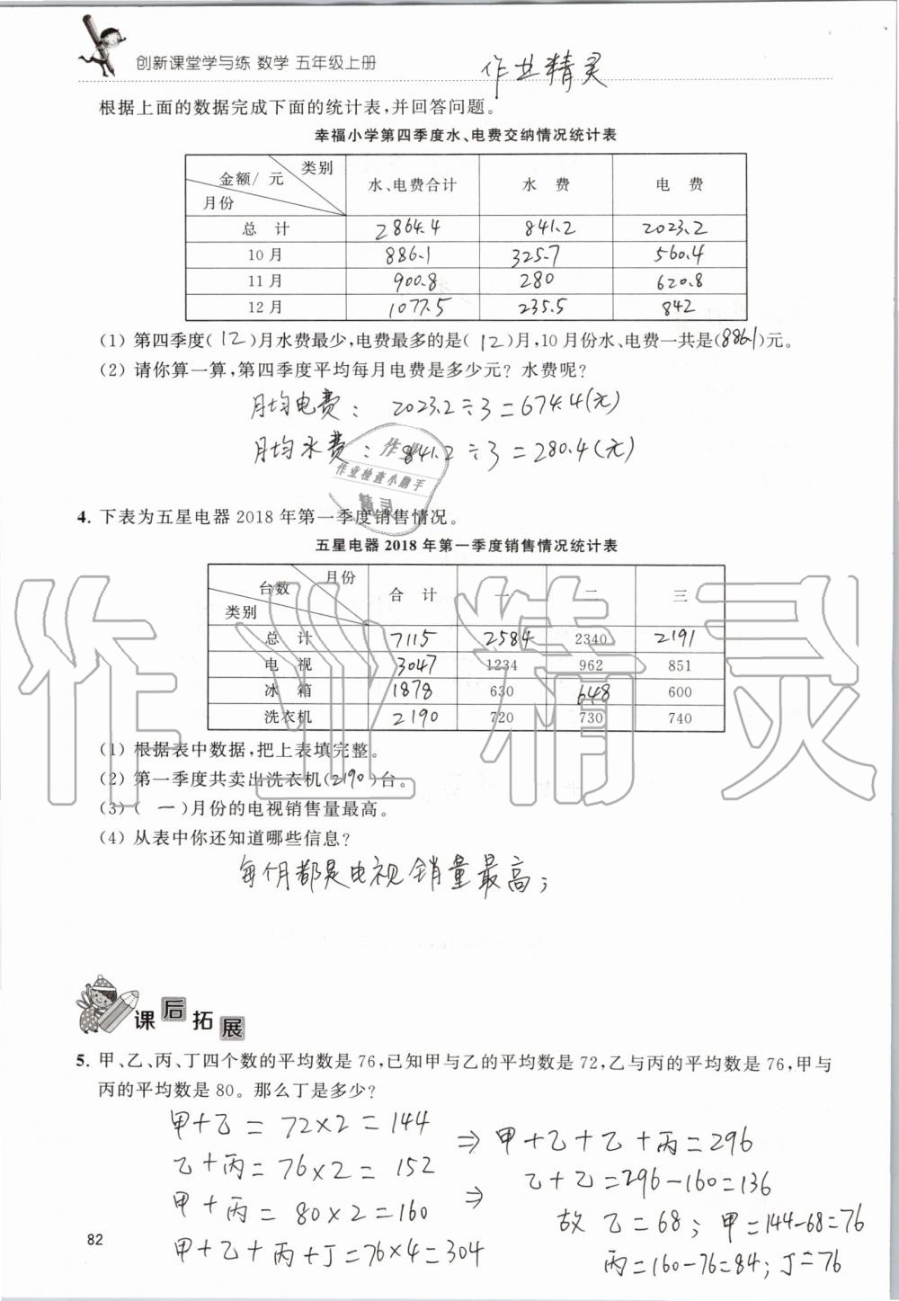 2019年創(chuàng)新課堂學(xué)與練五年級(jí)數(shù)學(xué)上冊蘇教版 第82頁