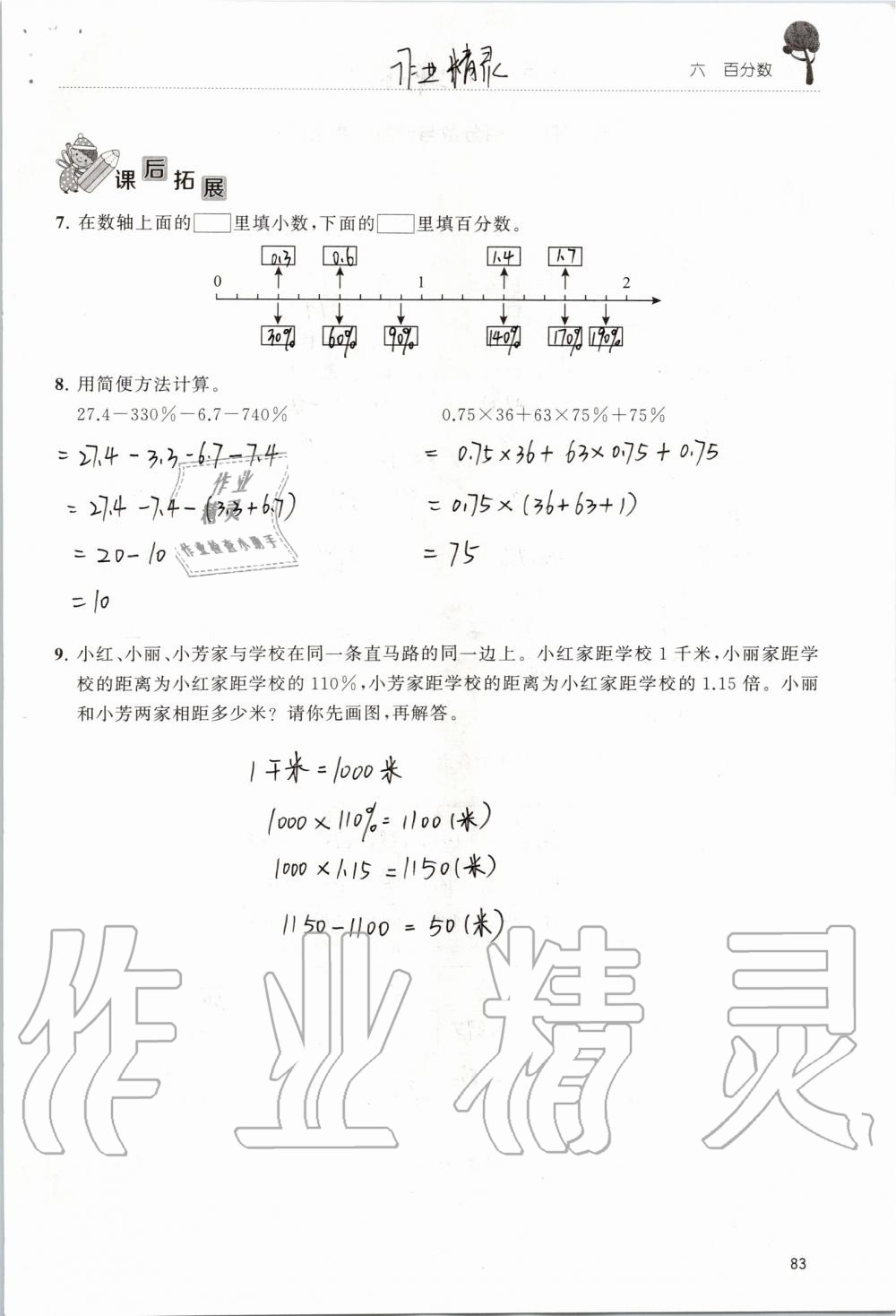 2019年創(chuàng)新課堂學(xué)與練六年級(jí)數(shù)學(xué)上冊(cè)蘇教版 第83頁