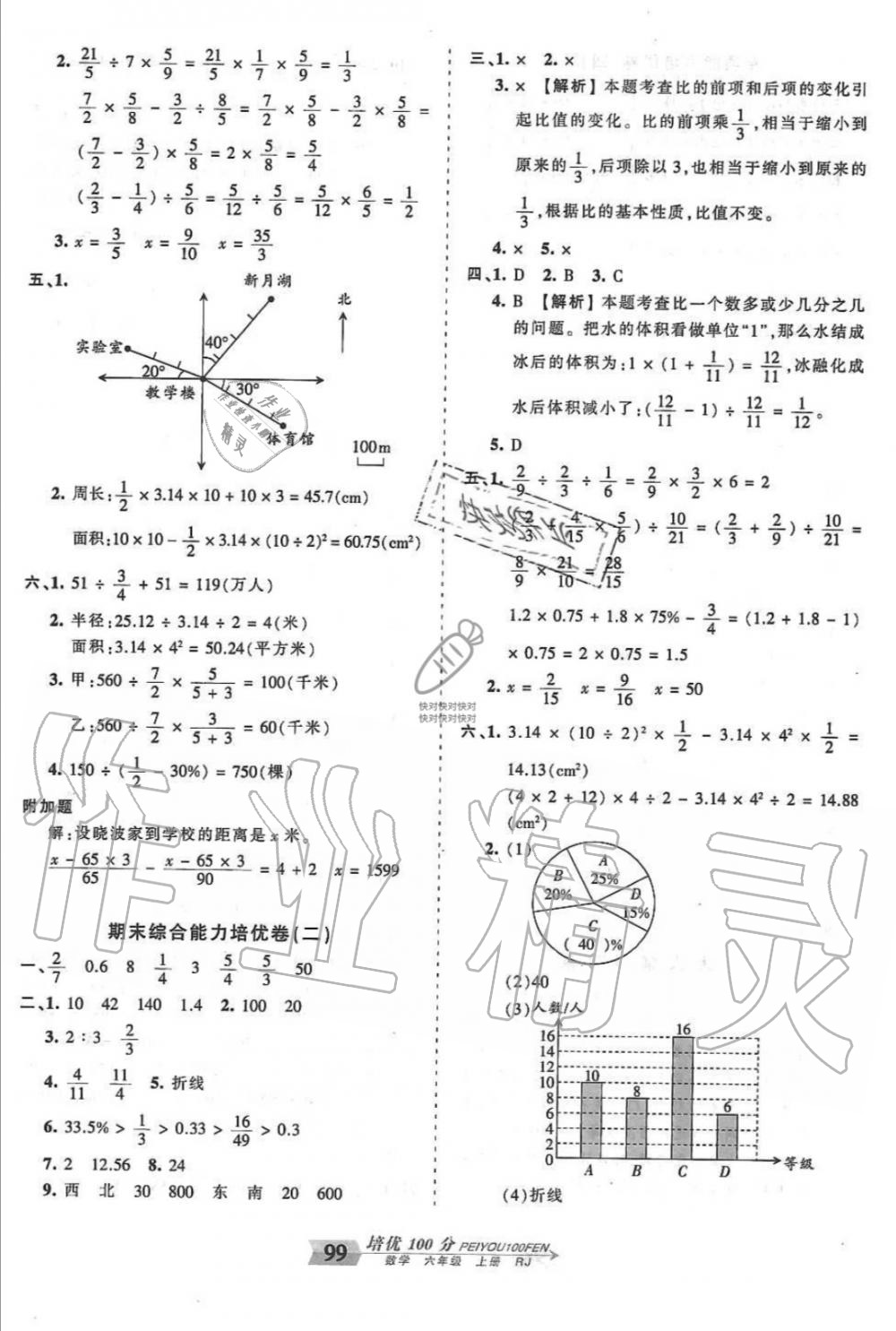 2019年王朝霞培优100分六年级数学上册人教版 第15页