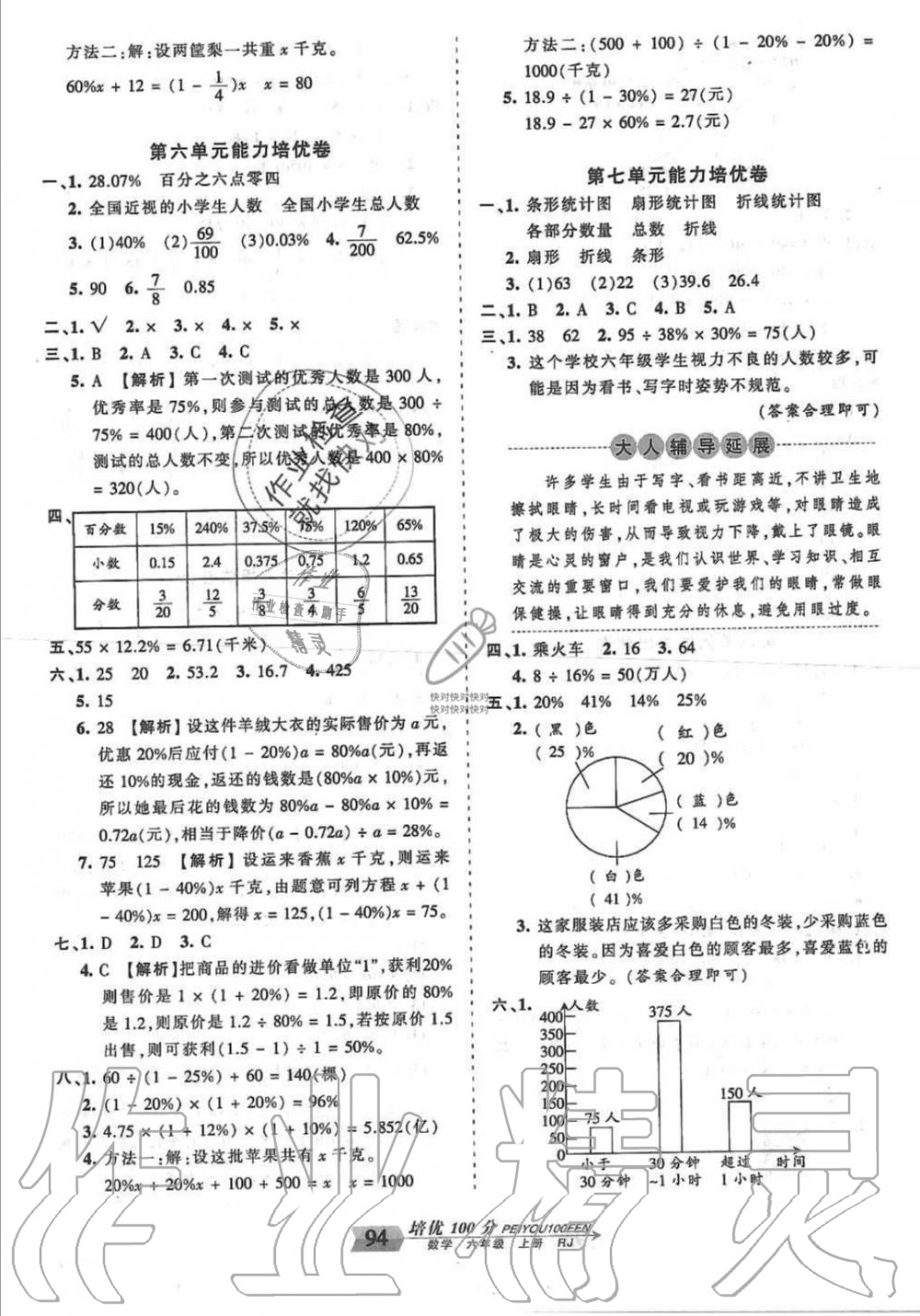 2019年王朝霞培优100分六年级数学上册人教版 第10页