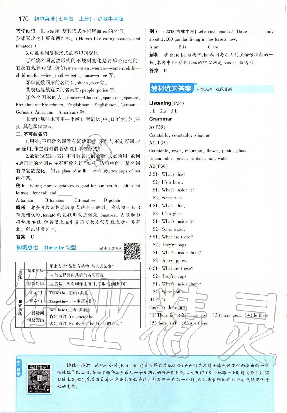 2019年課本七年級英語上冊滬教版 參考答案第20頁