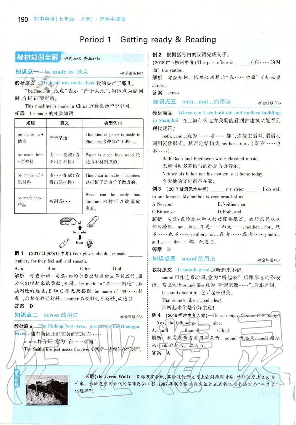 2019年課本七年級英語上冊滬教版 參考答案第40頁