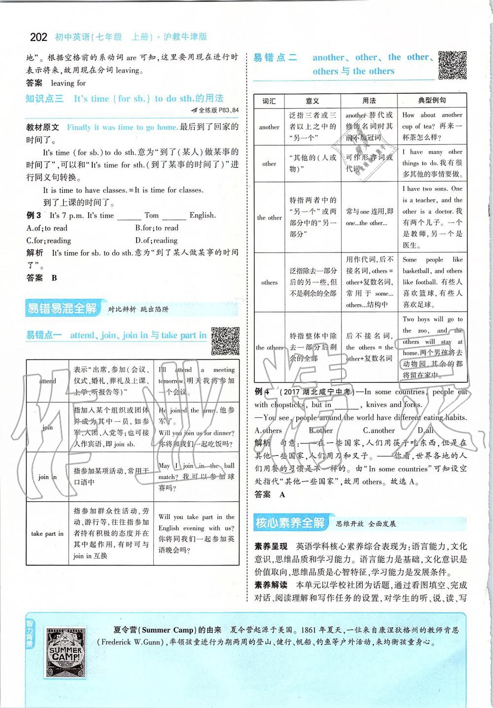 2019年課本七年級(jí)英語(yǔ)上冊(cè)滬教版 參考答案第52頁(yè)