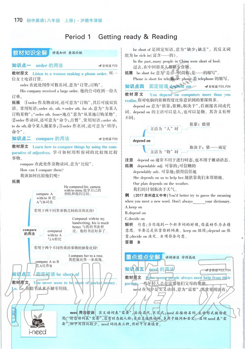 2019年課本八年級(jí)英語(yǔ)上冊(cè)滬教版 參考答案第20頁(yè)