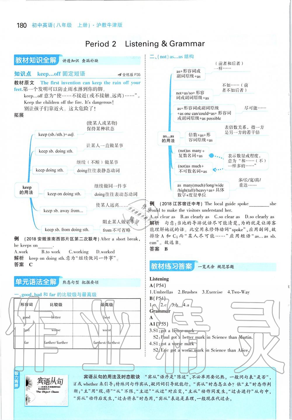 2019年課本八年級(jí)英語(yǔ)上冊(cè)滬教版 參考答案第30頁(yè)