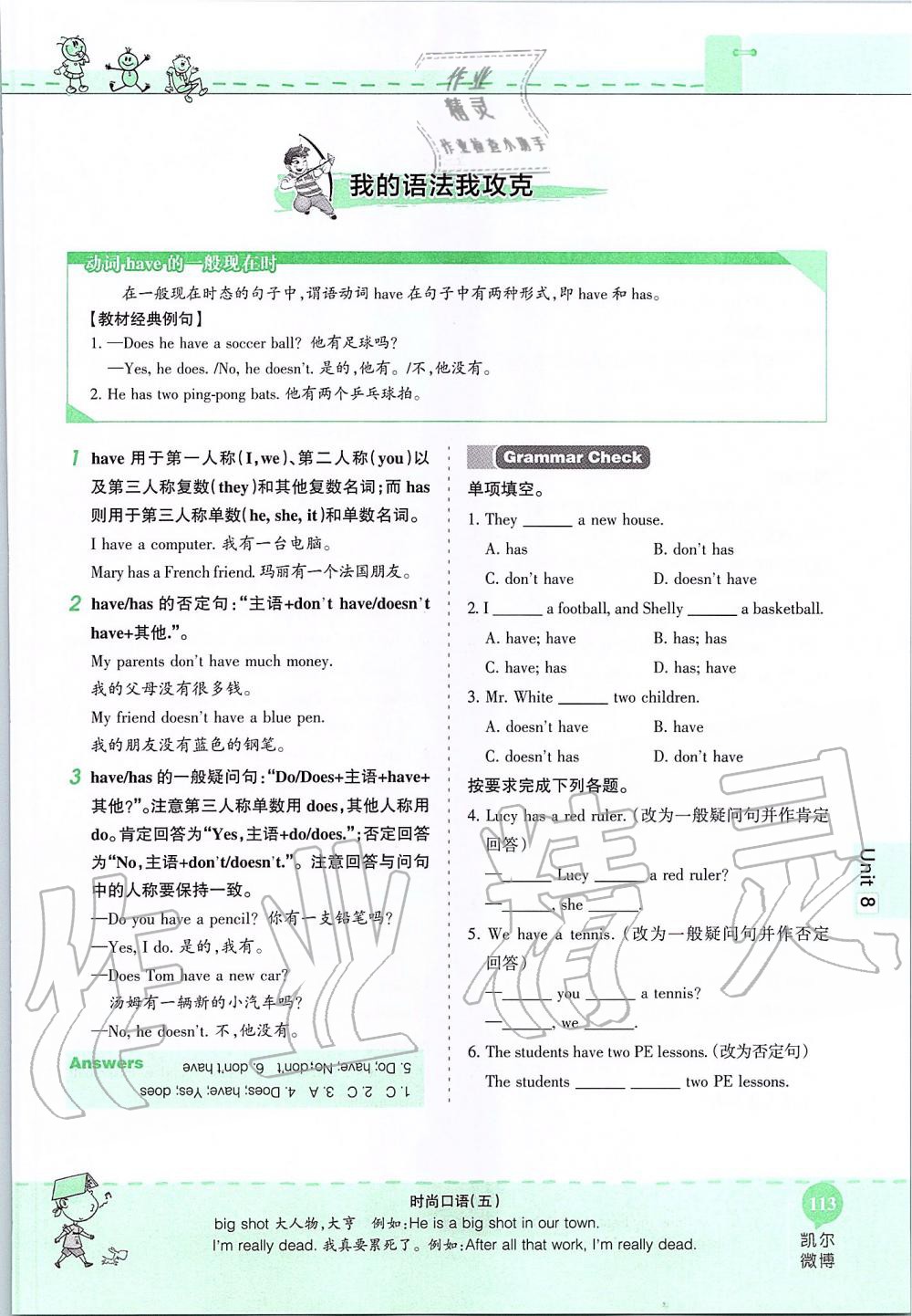 2019年课本六年级英语上册鲁教版五四制&nbsp;第113页