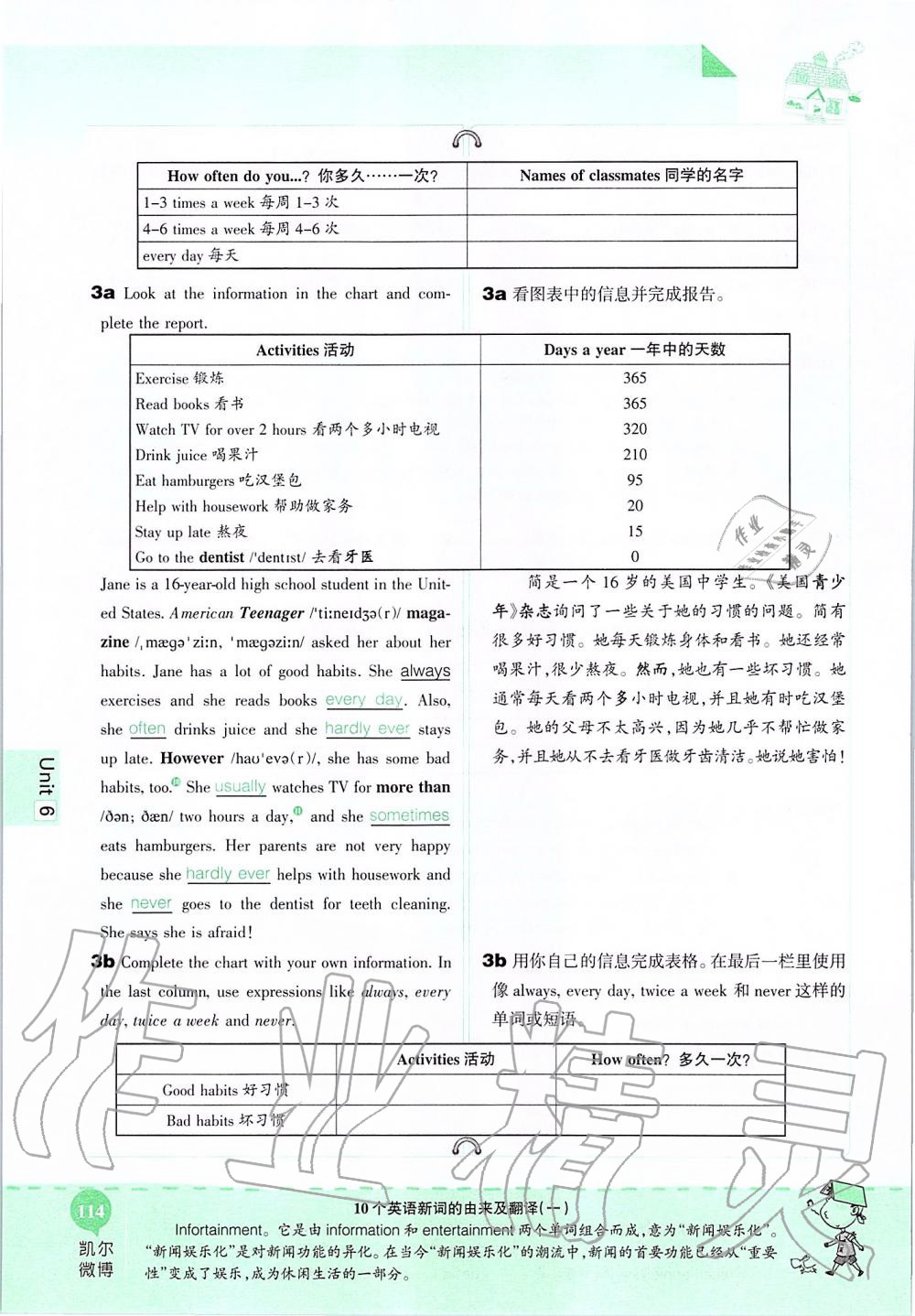 2019年课本七年级英语上册鲁教版五四制&nbsp;第114页