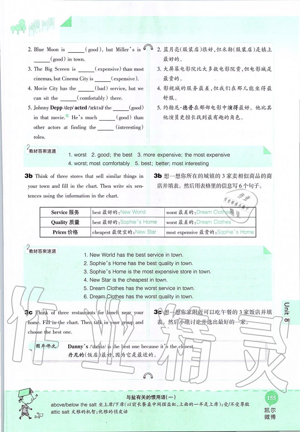 2019年课本七年级英语上册鲁教版五四制&nbsp;第155页