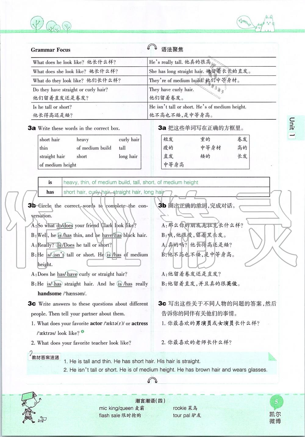 2019年课本七年级英语上册鲁教版五四制&nbsp;第5页