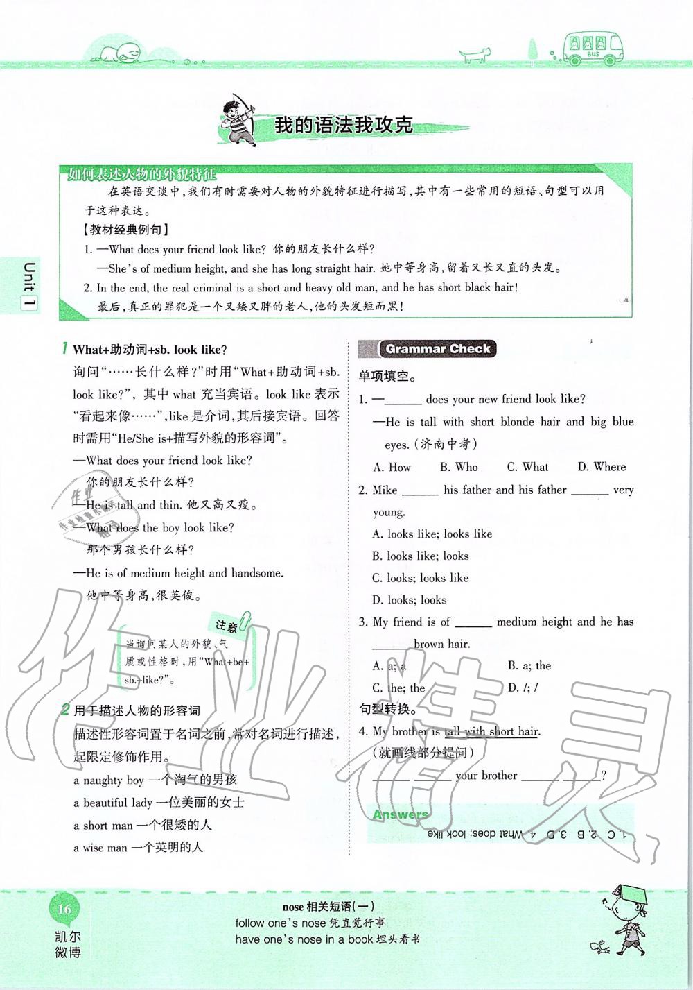 2019年课本七年级英语上册鲁教版五四制&nbsp;第16页