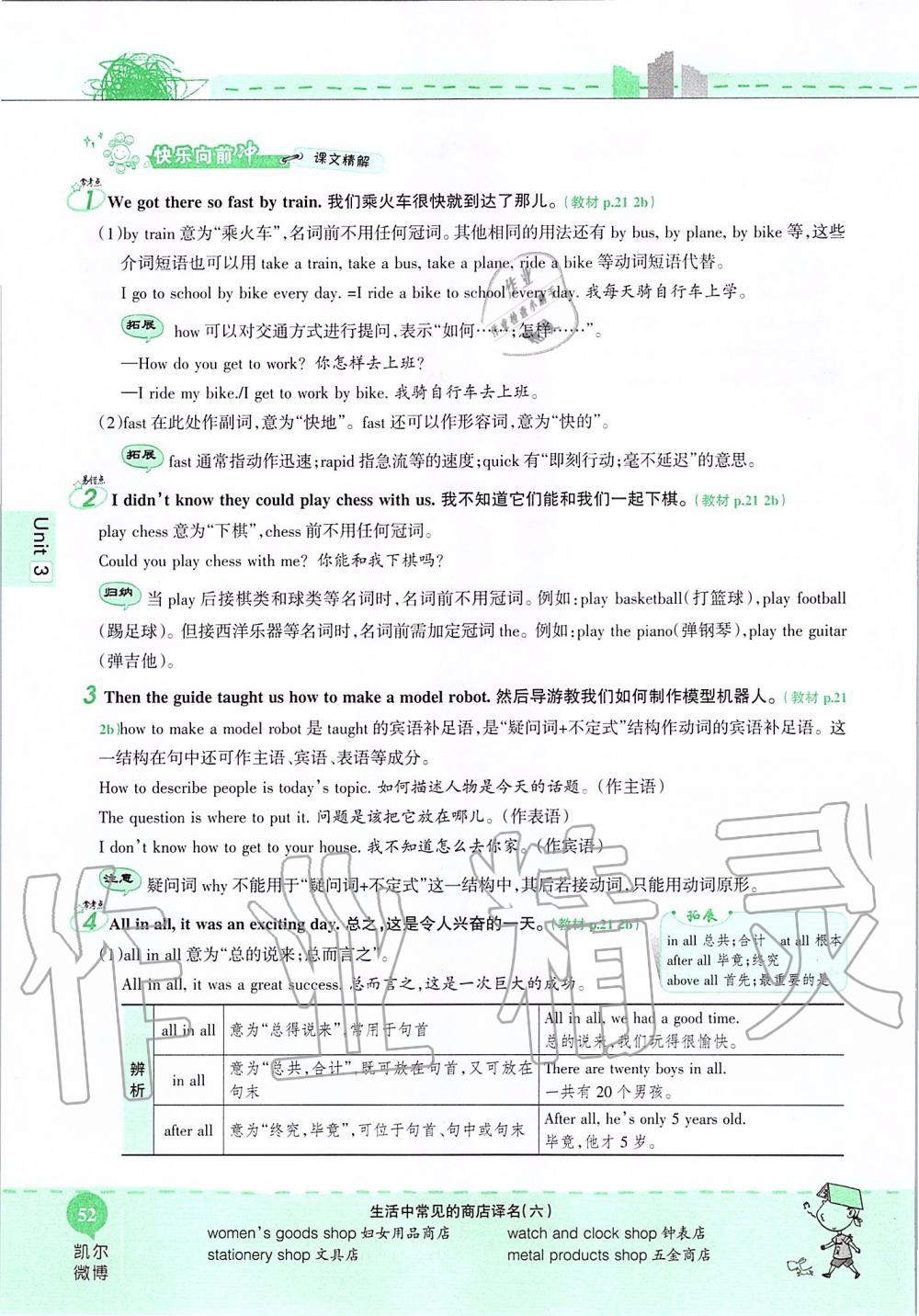 2019年课本七年级英语上册鲁教版五四制&nbsp;第52页