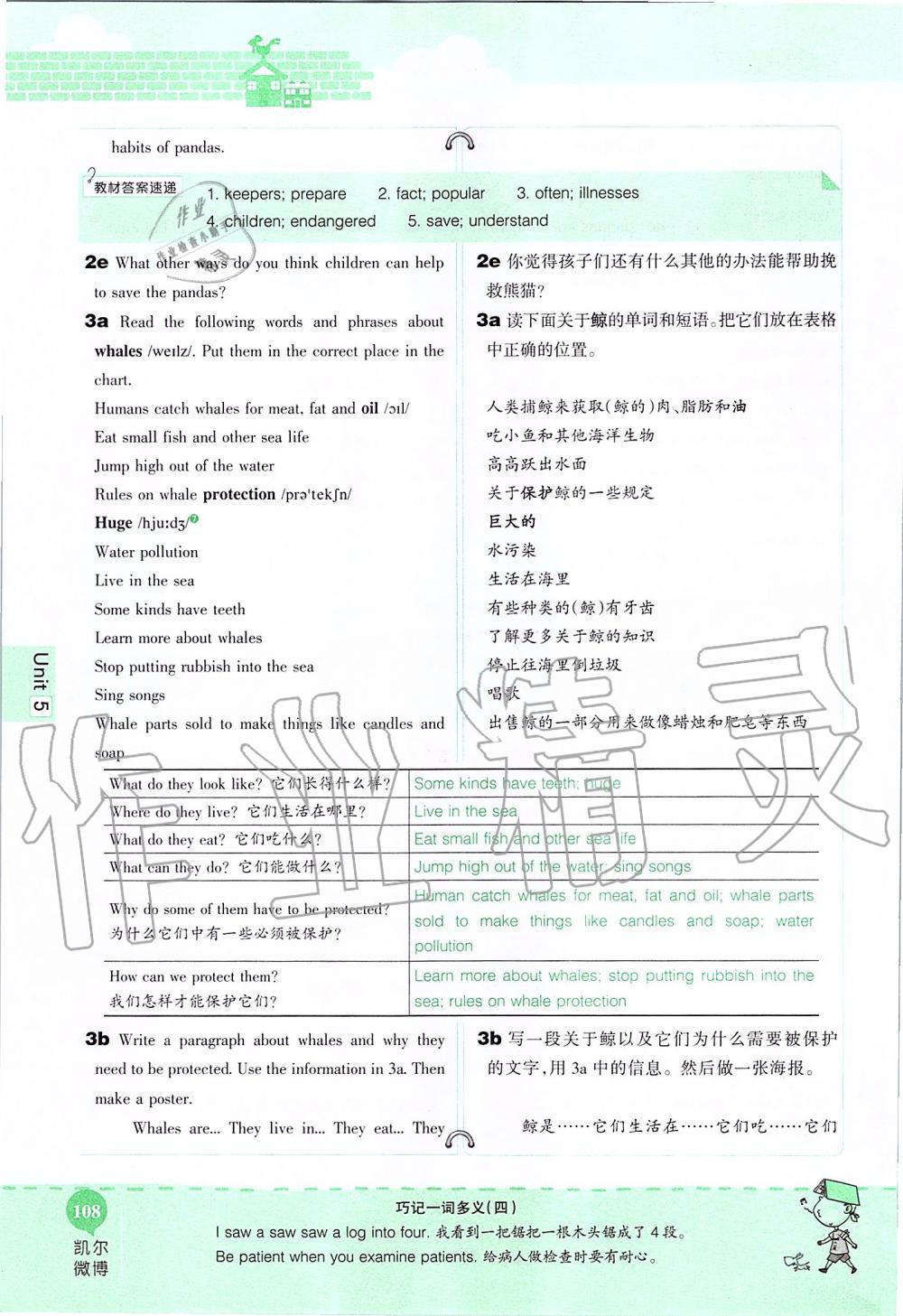 2019年课本八年级英语上册鲁教版五四制&nbsp;第108页