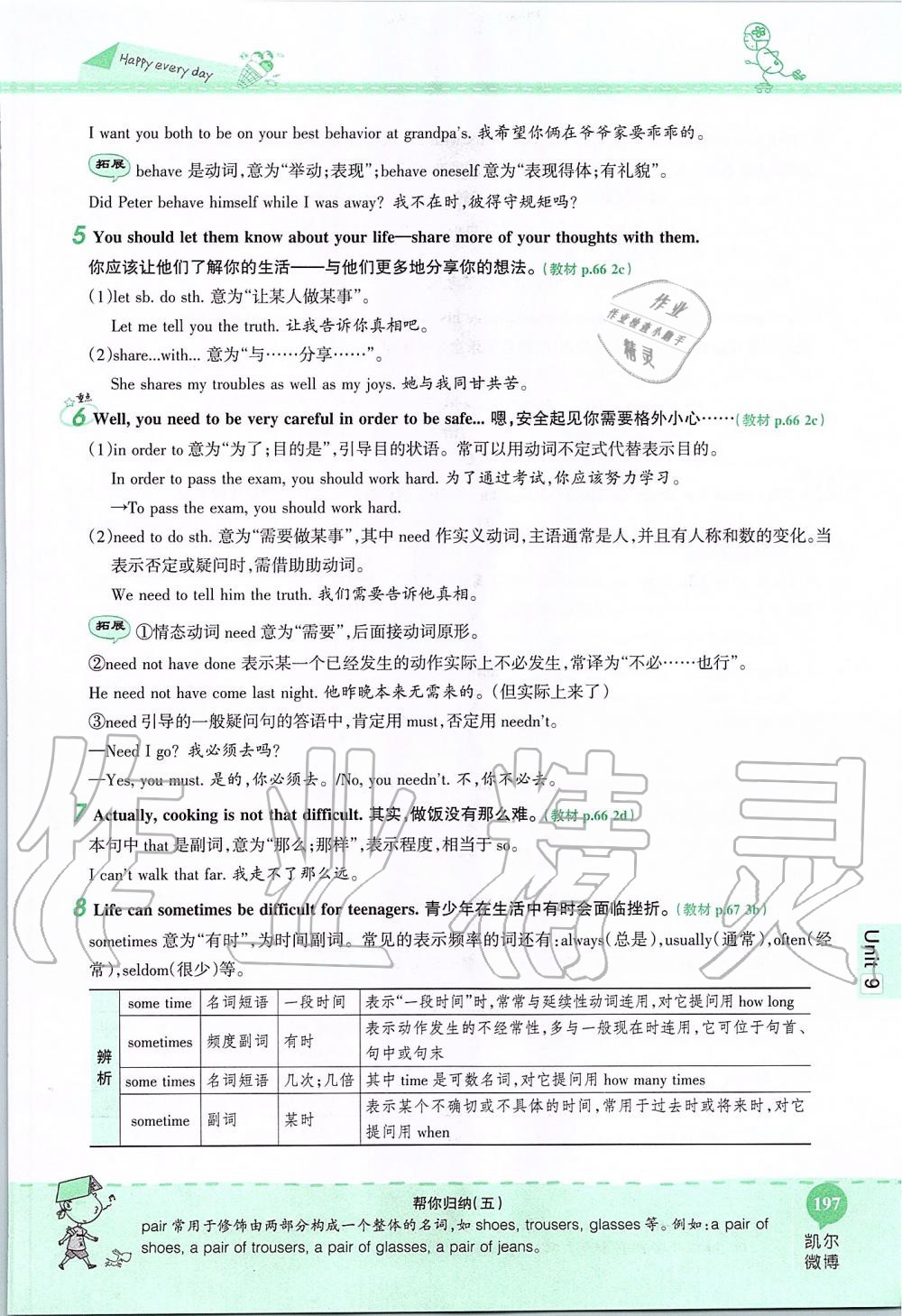 2019年课本九年级英语全一册鲁教版五四制&nbsp;第197页