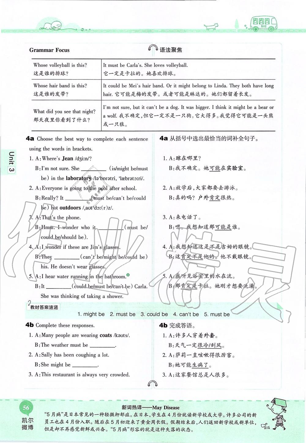 2019年课本九年级英语全一册鲁教版五四制&nbsp;第56页
