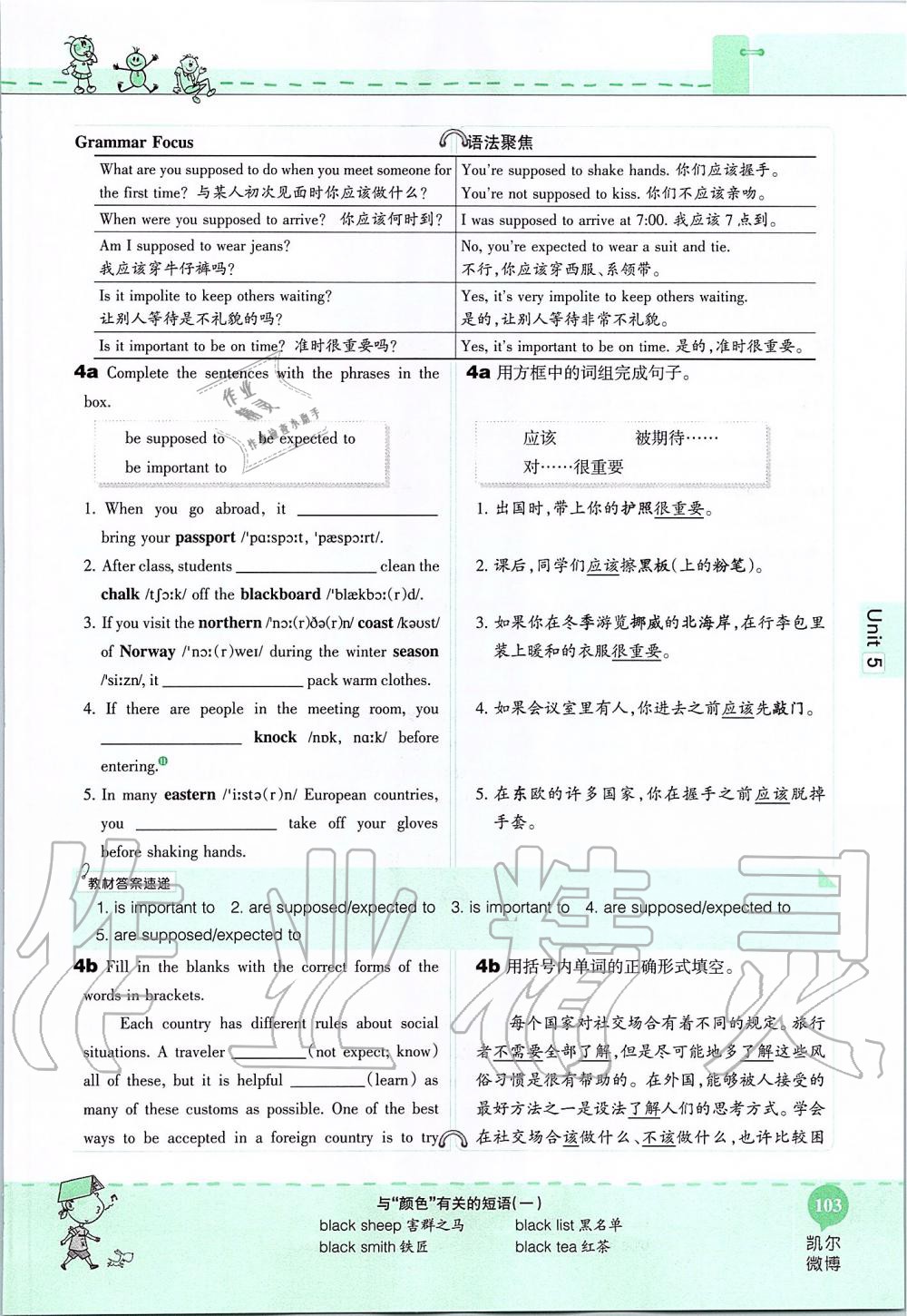 2019年课本九年级英语全一册鲁教版五四制&nbsp;第103页