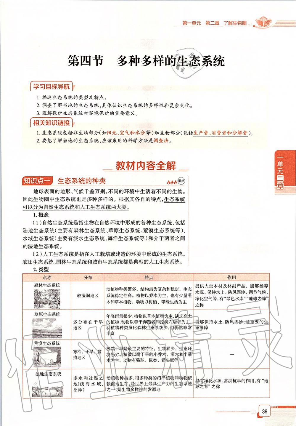 2019年课本六年级生物学上册鲁科版五四制&nbsp;第39页