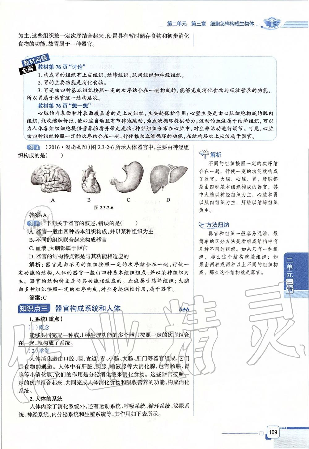 2019年课本六年级生物学上册鲁科版五四制&nbsp;第109页