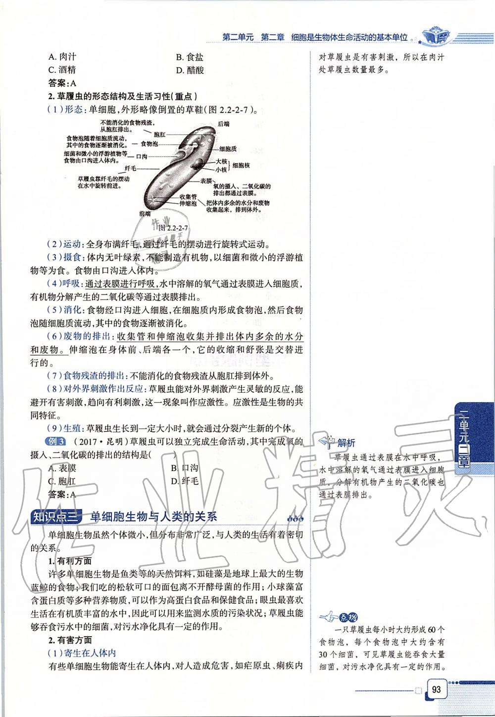 2019年课本六年级生物学上册鲁科版五四制&nbsp;第93页