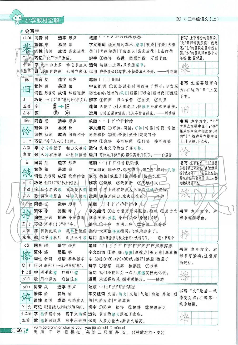 2019年課本三年級(jí)語(yǔ)文上冊(cè)人教版五四制 第66頁(yè)