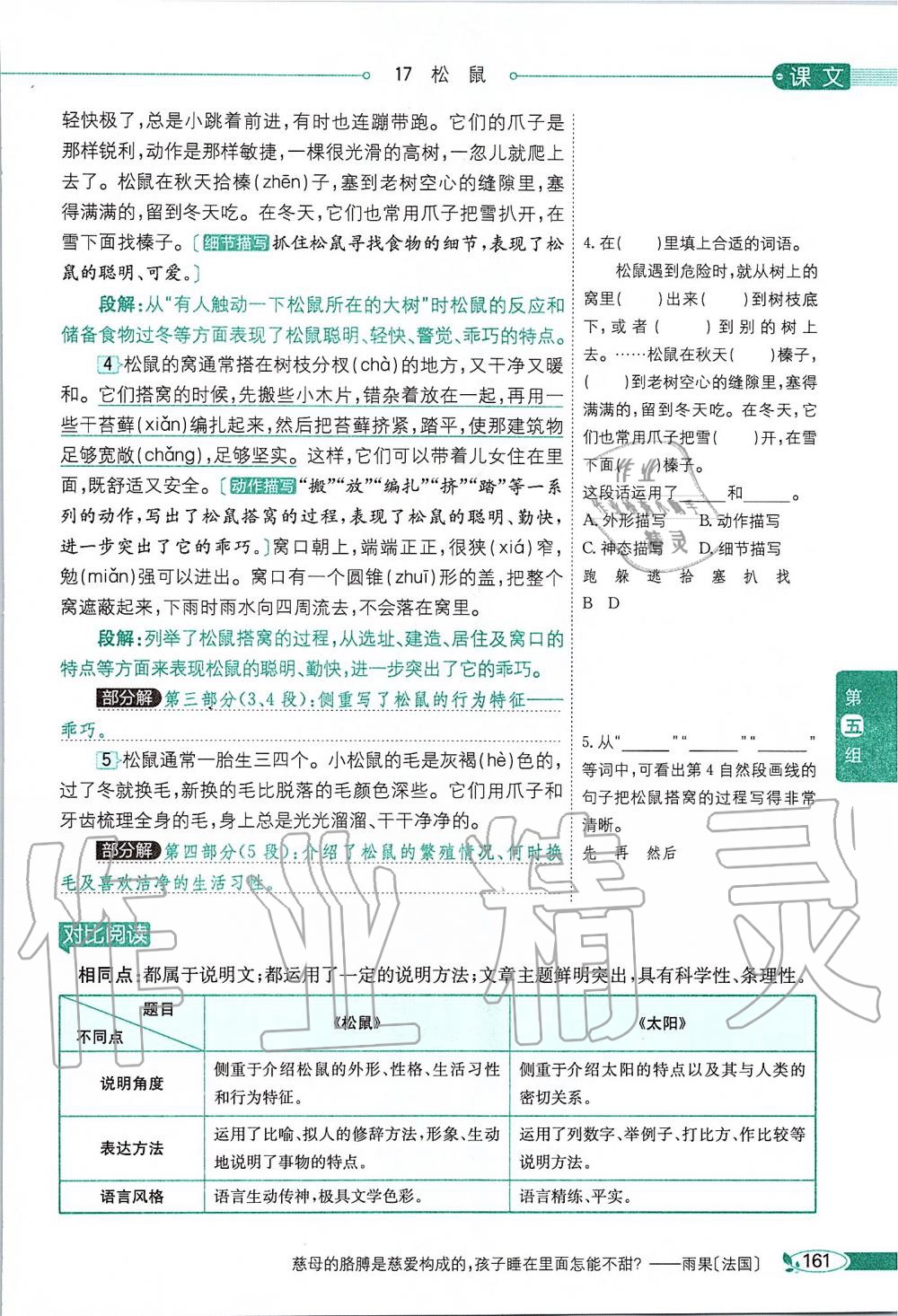 2019年課本五年級語文上冊人教版五四制 第161頁