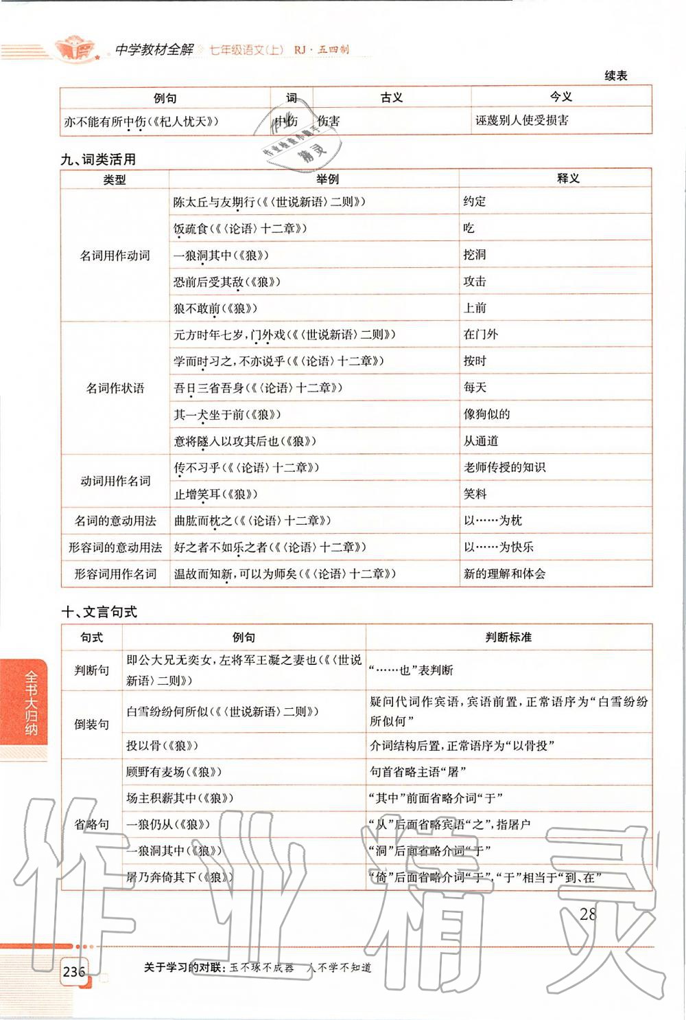 2019年課本七年級(jí)語文上冊(cè)人教版五四制 第236頁