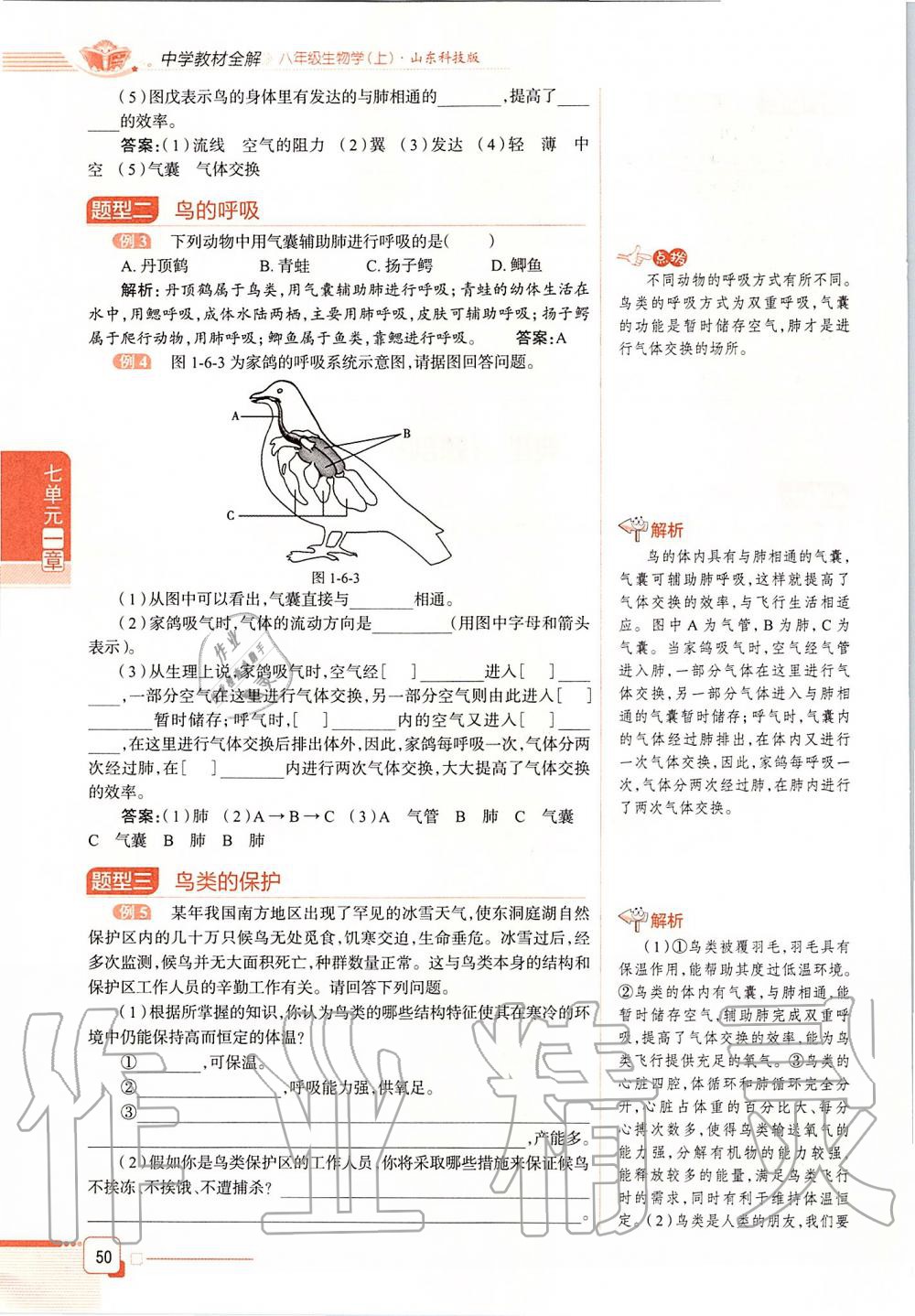 2019年课本八年级生物学上册鲁科版五四制&nbsp;第50页