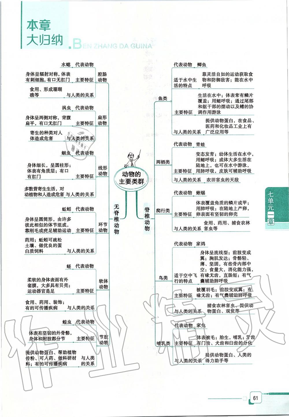 2019年课本八年级生物学上册鲁科版五四制&nbsp;第61页