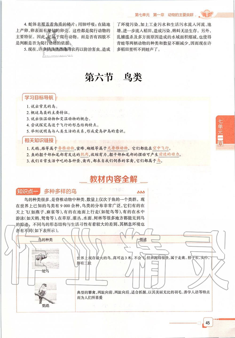 2019年课本八年级生物学上册鲁科版五四制&nbsp;第45页