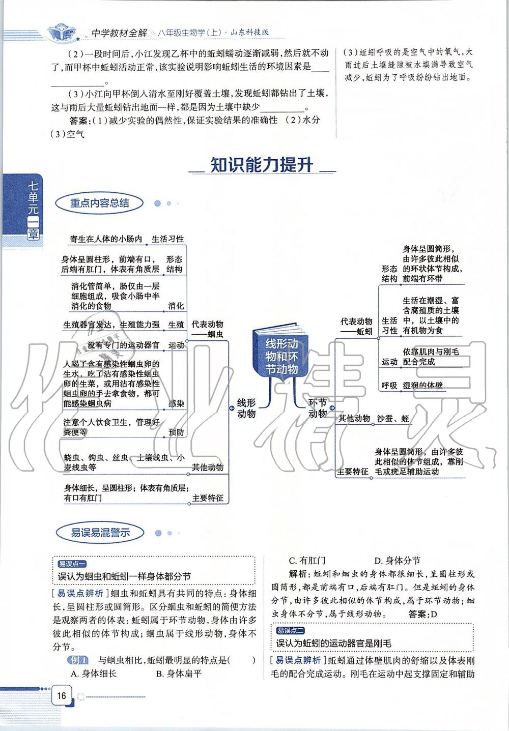 2019年课本八年级生物学上册鲁科版五四制&nbsp;第16页